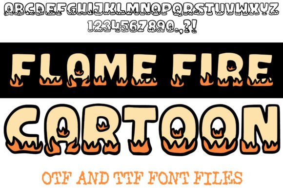 Flame Fire Cartoon Font for Business Branding