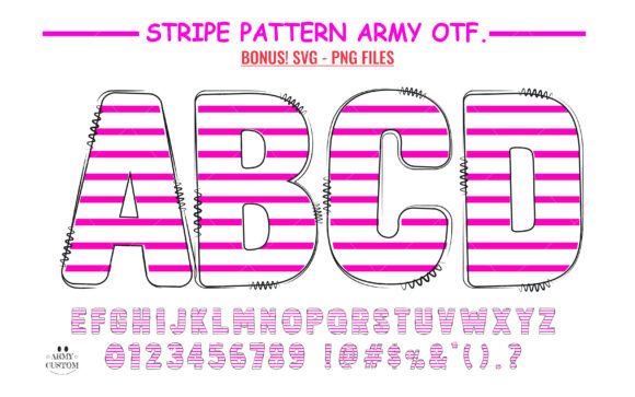 Stripe Pattern Font for Editorial Design