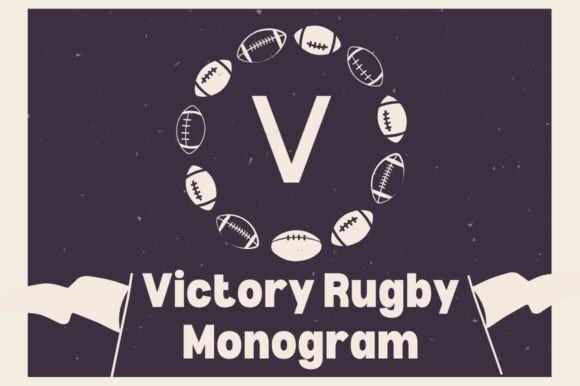 Victory Rugby Monogram Font for Web Design